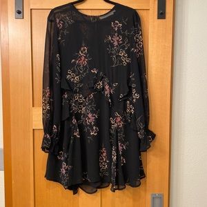 Floral Black Mini Dress